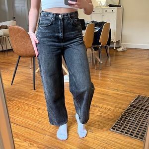 Free People Wide Leg Black Jeans